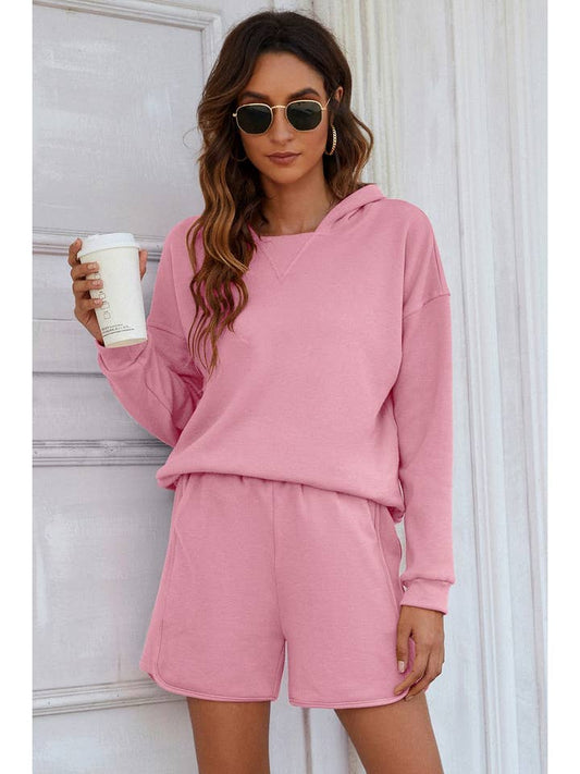 Hooded Lounge Set - Pink