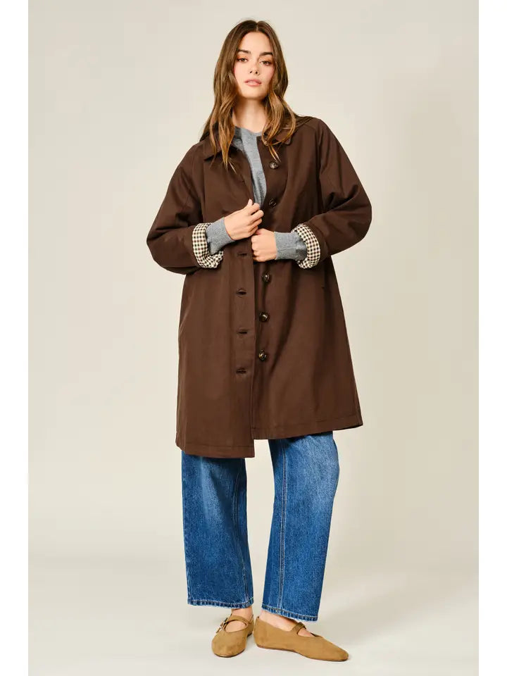 Midi Trench Coat - Brown