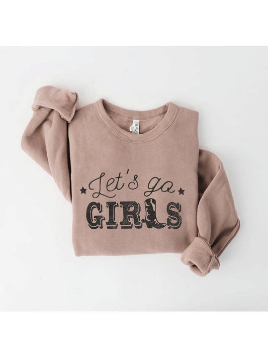 Let's Go Girls Sweatshirt - Tan