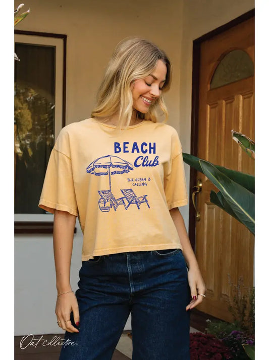 Beach Club Cropped Tee - Golden