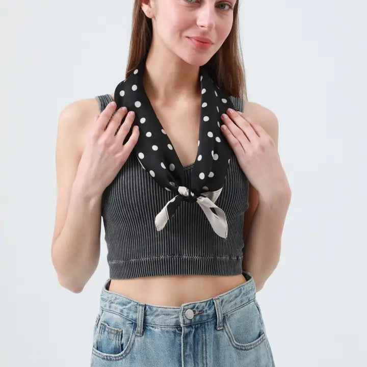 Polka Dot Bandana - Black