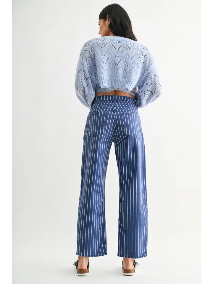Barrel Jean - Navy Stripe