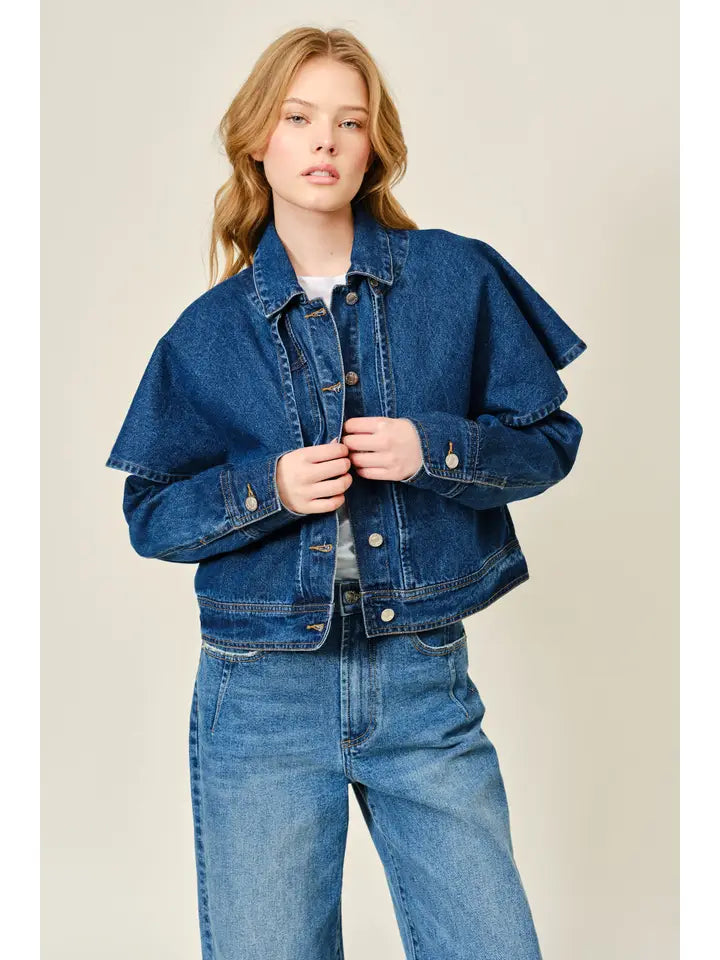 Cape Denim Jacket - Dark Denim