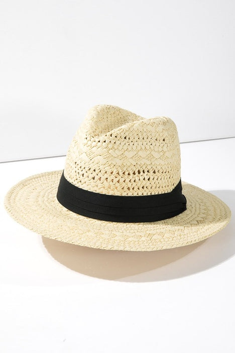 Boho Chic Summer Panama Hat - Natural