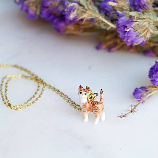 Tiny Cat Necklace - Preston Tabby