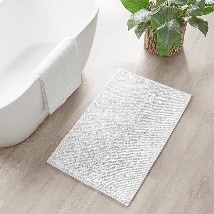 Luxury Feather Touch Reversible Bath Rug - White