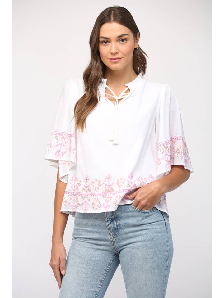 Flutter Sleeve Top - Cream