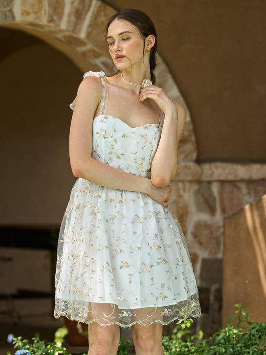 Dreamy Embroidered Sundress - White