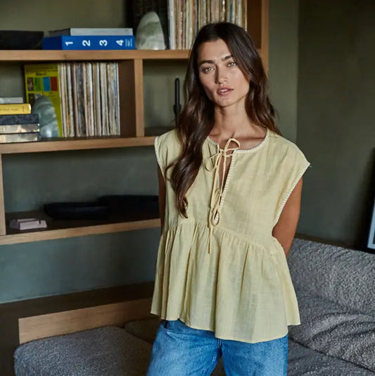 Sleeveless Baby Doll Top - Butter