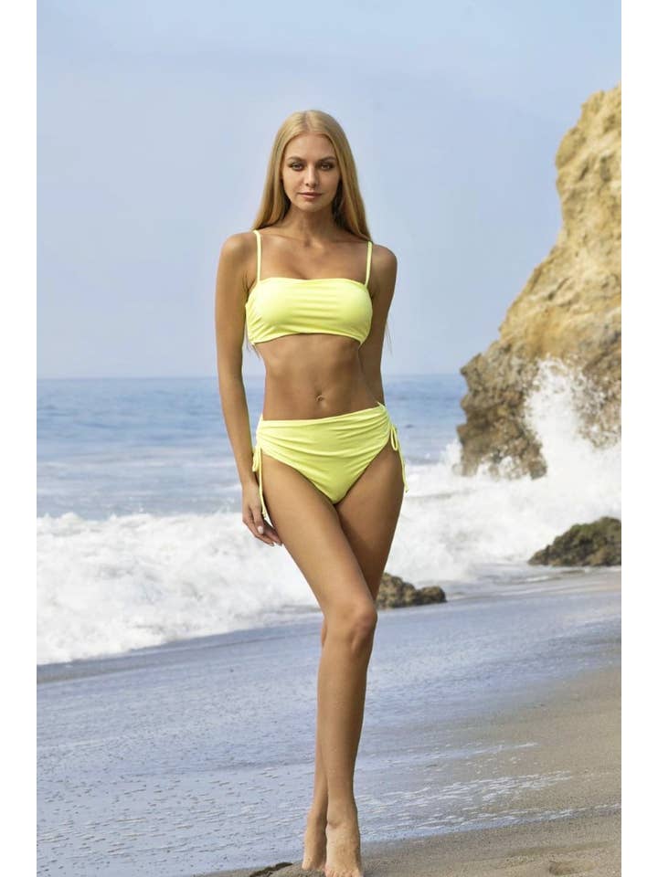 Bandon High Waist Bikini Set - Yellow