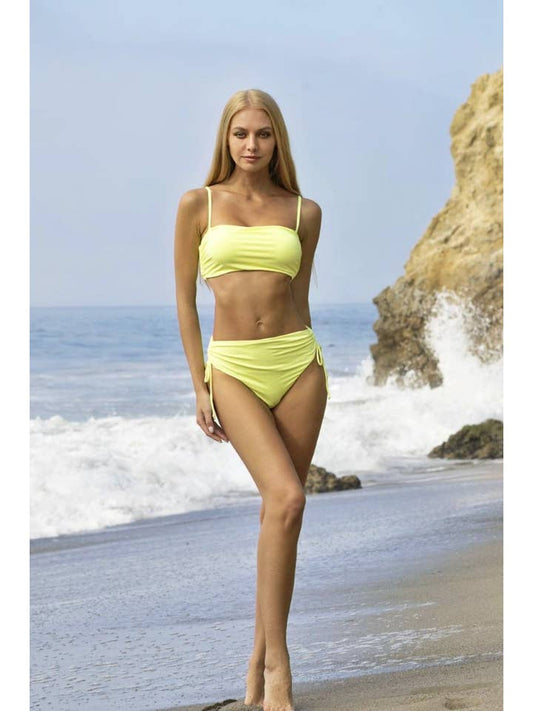 Bandon High Waist Bikini Set - Yellow