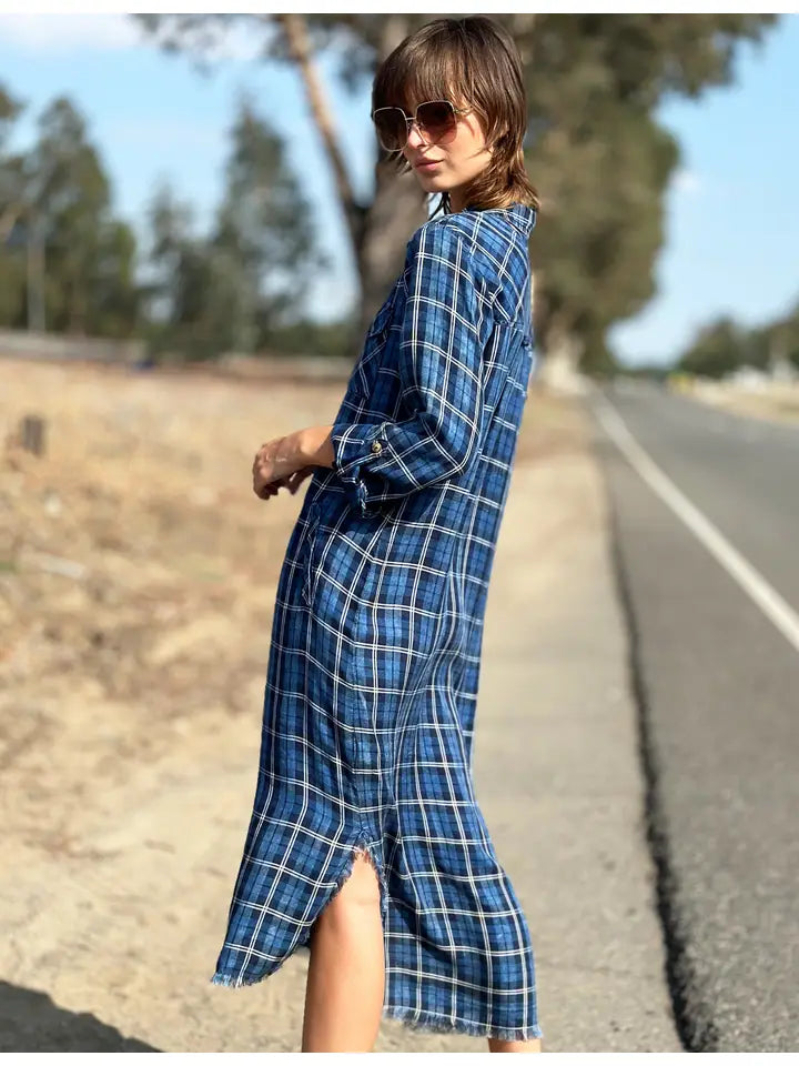 Billy 2-Way Dress - Blu Scotch Plaid