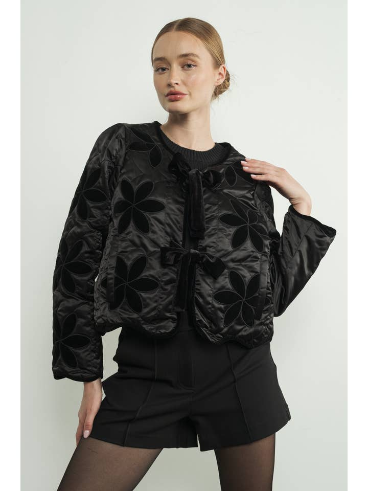 Holiday Wave Hem Jacket - Black