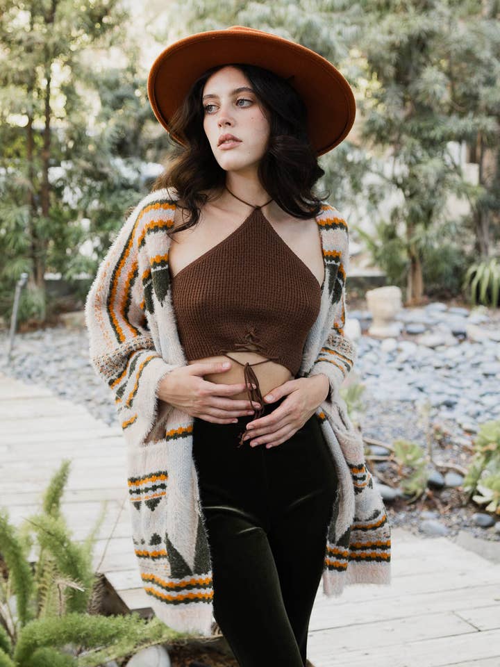 Boho Tribal Cardigan - Olive