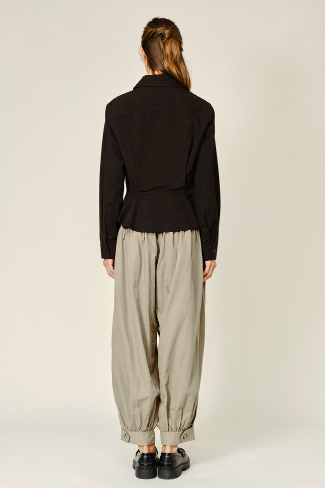 Barrel Balloon Pants - Olive