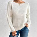 Waffle Knit Sweater - White