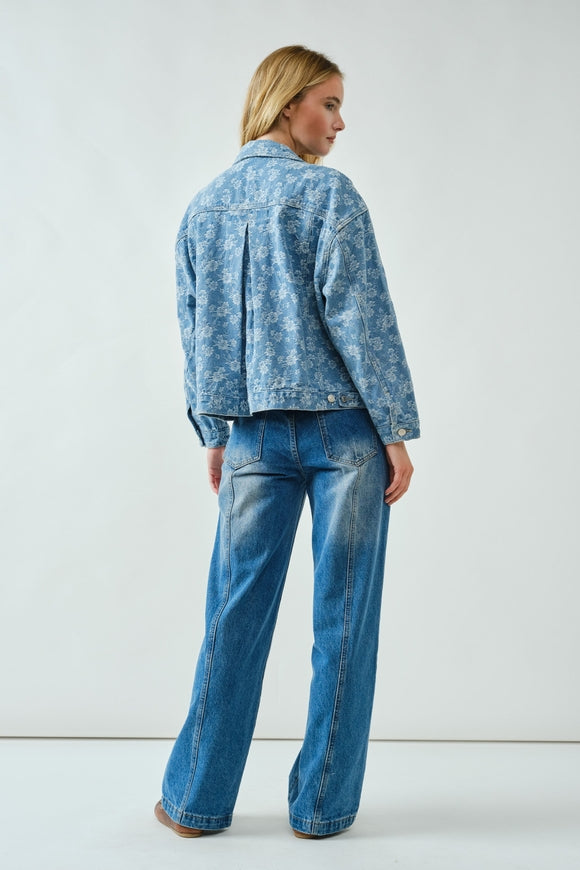 Flower Denim Jacket - Vintage