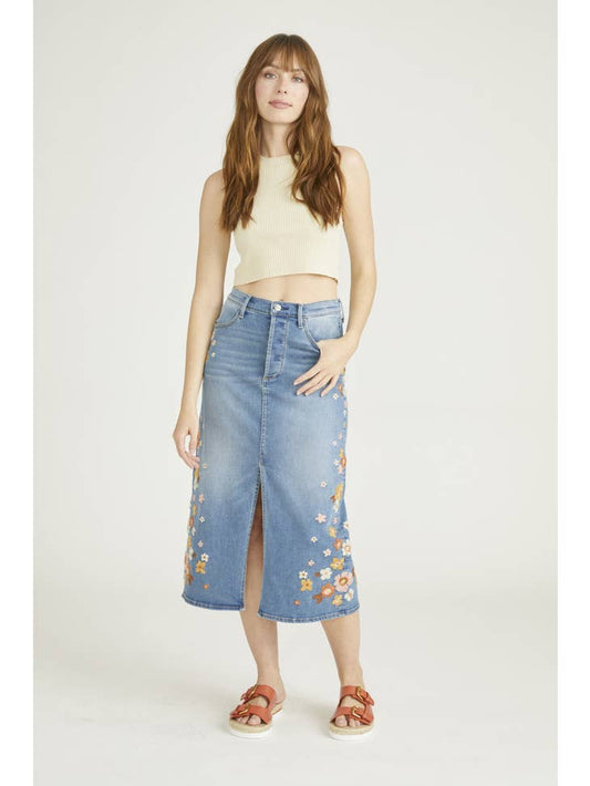 Piper Denim Midi Skirt - Citrus Mod