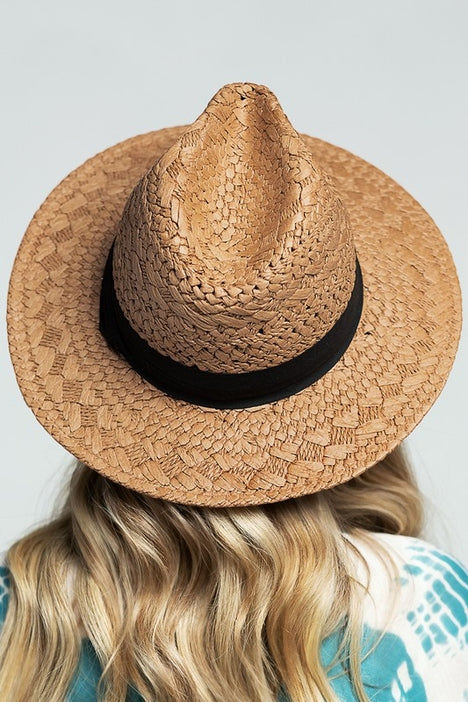 Boho Chic Summer Panama Hat - Light Brown