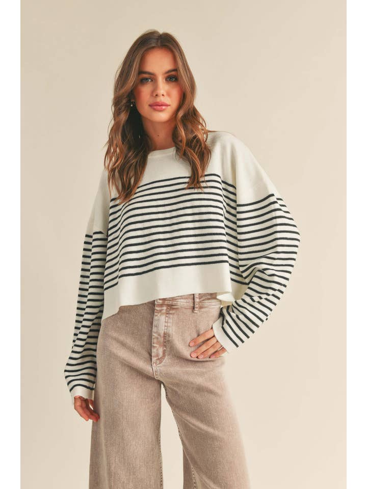 Striped Sweater - White/Black