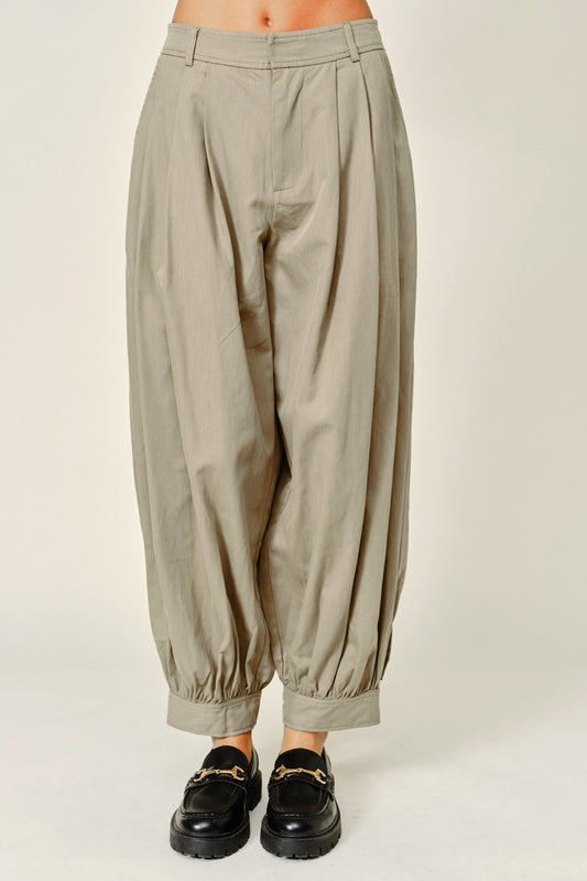 Barrel Balloon Pants - Olive