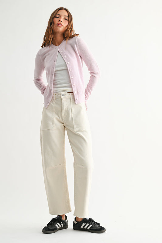 Utility Seamed Barrel Jean - Ecru