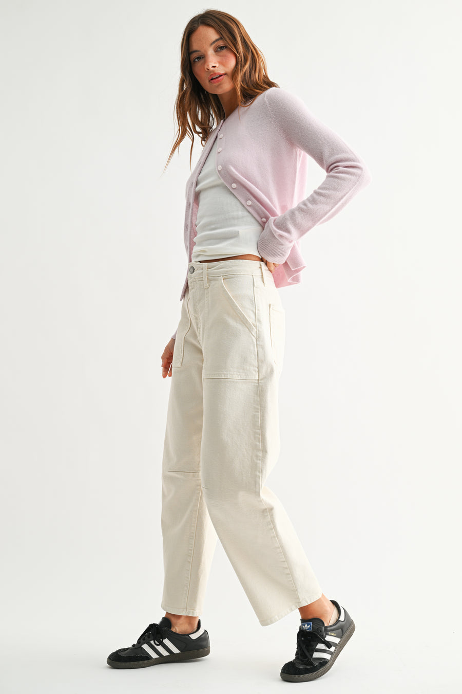 Utility Seamed Barrel Jean - Ecru