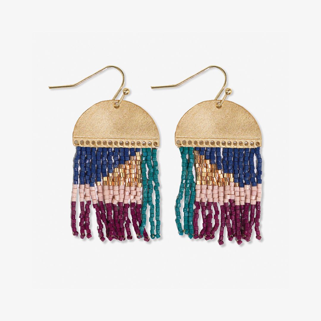 Birdie Abstract Earrings - Teal