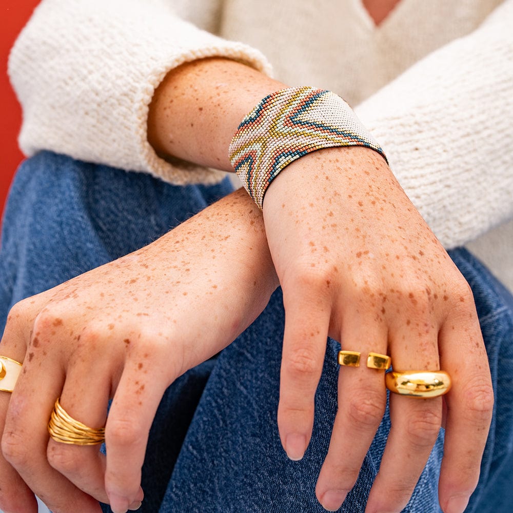 Brooklyn Diamond Beaded Stretch Bracelet - Desert