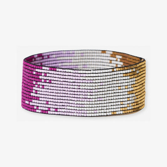 Kenzie Ombre Beaded Stretch Bracelet - Magenta