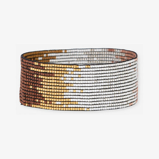 Kenzie Ombre Beaded Stretch Bracelet - Mixed Metallics