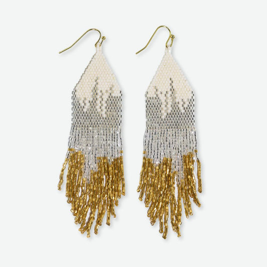 Claire Beaded Fringe Earrings - St. Moritz