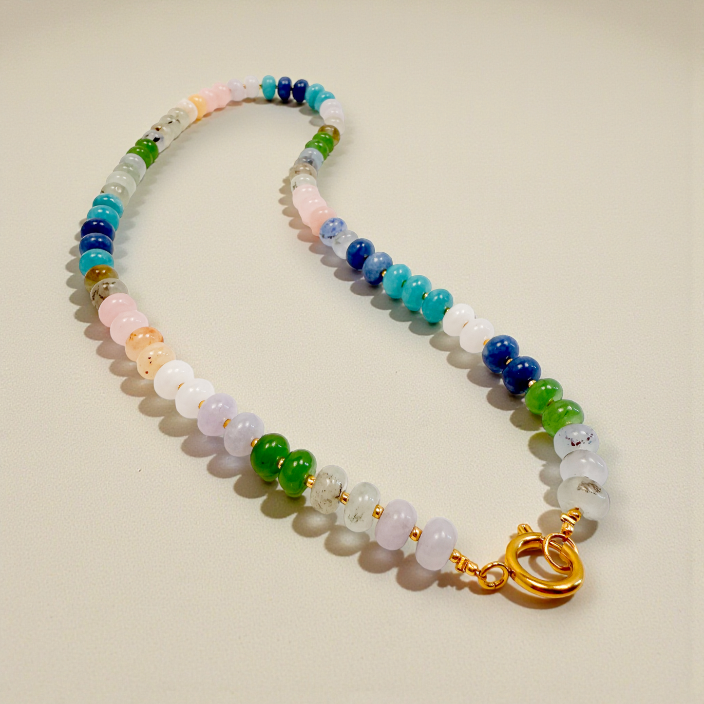 Bold Gemstone Beaded Necklace - Color Pop