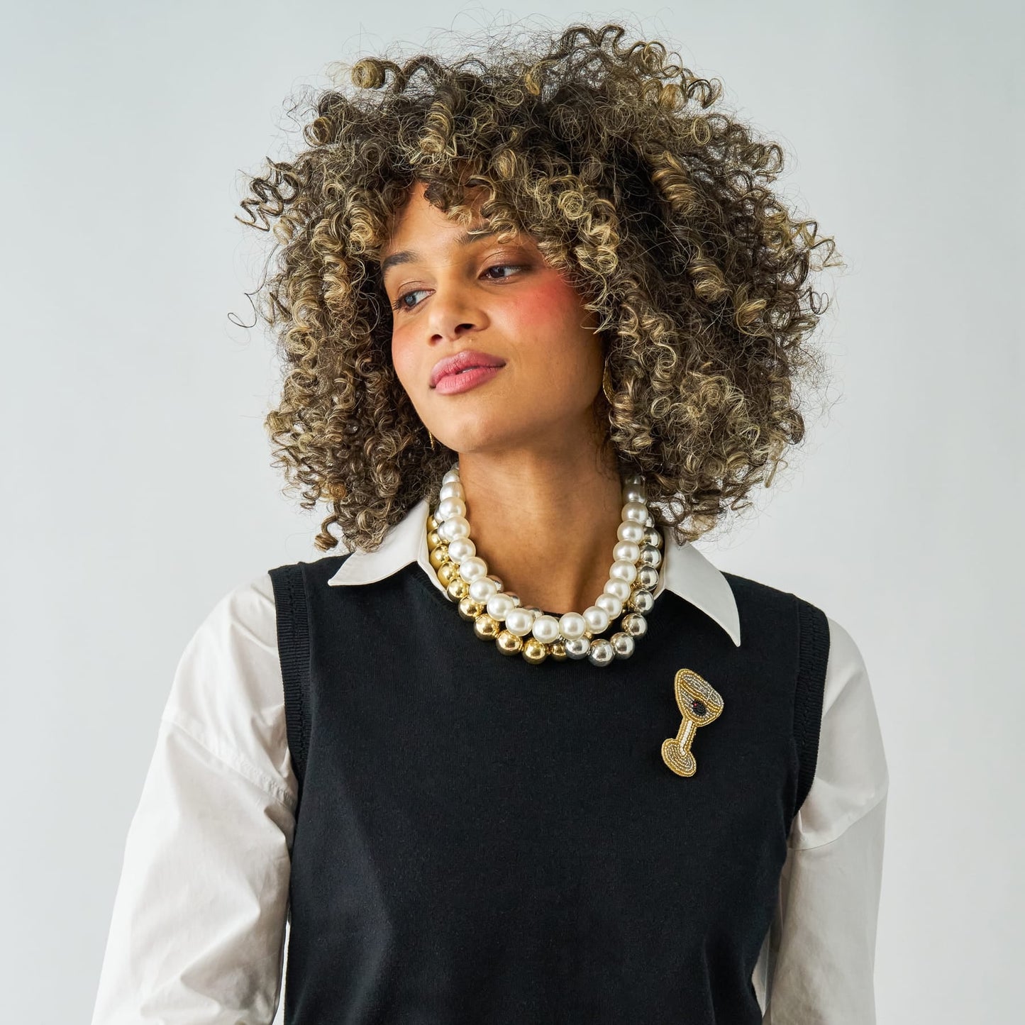 Iris Large Resin Bead Necklace - Pearls