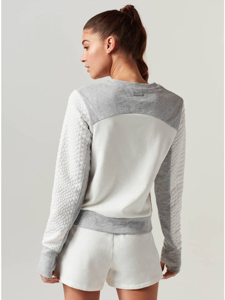 Croco Knit Sweatshirt - White