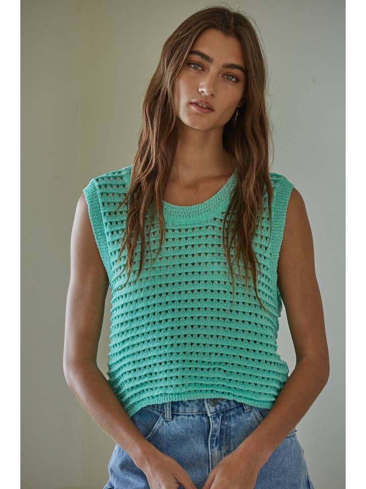 Luna Crochet Top - Mint