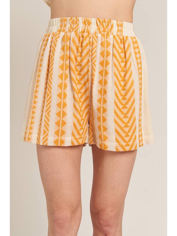 Embroidered Shorts - Cream Yellow