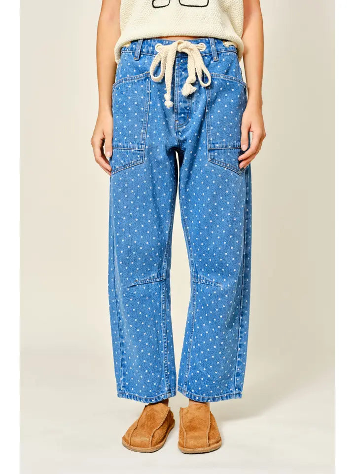 Barrel Pant - Denim Dot