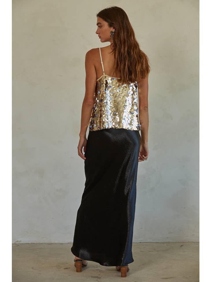 Can't Control Sequin Top - Gold