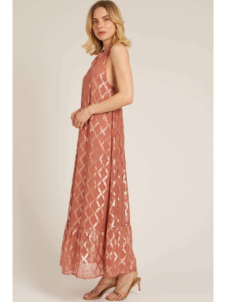 Halter Maxi Dress - Rose Gold