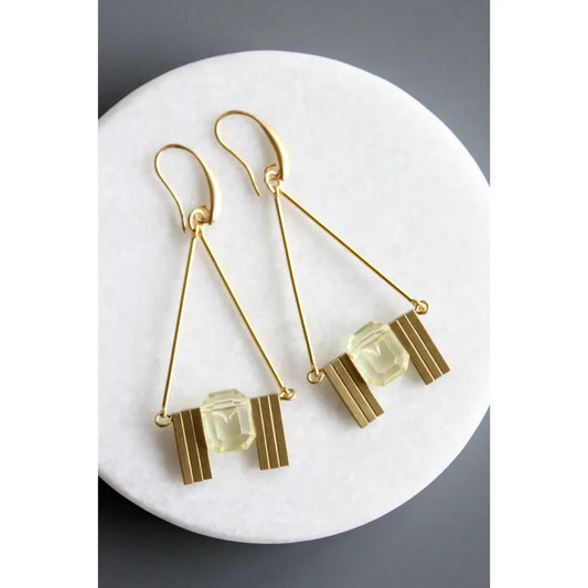 Acrylic Jonquil Art Deco Earrings