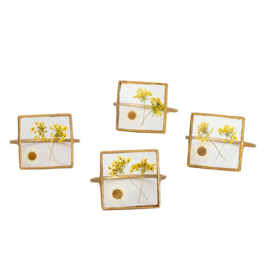 Napkin Ring Set - Queen Anne's Lace