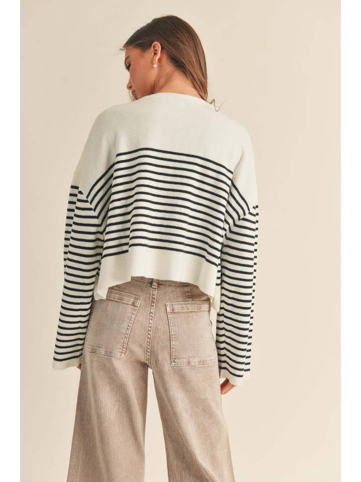 Striped Sweater - White/Black