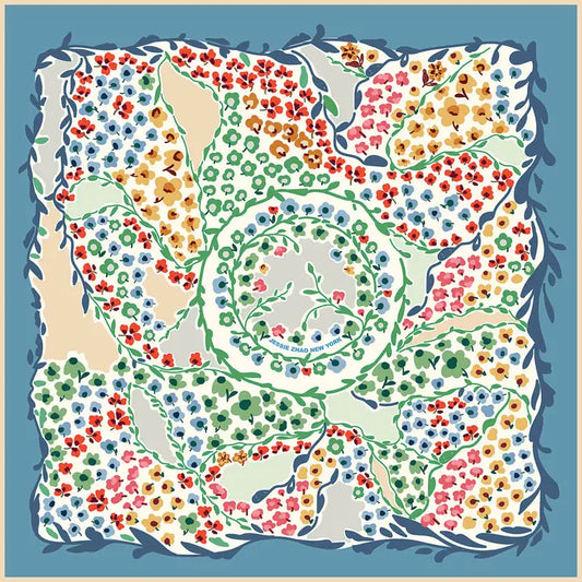 Double Sided Silk Scarf - Garden