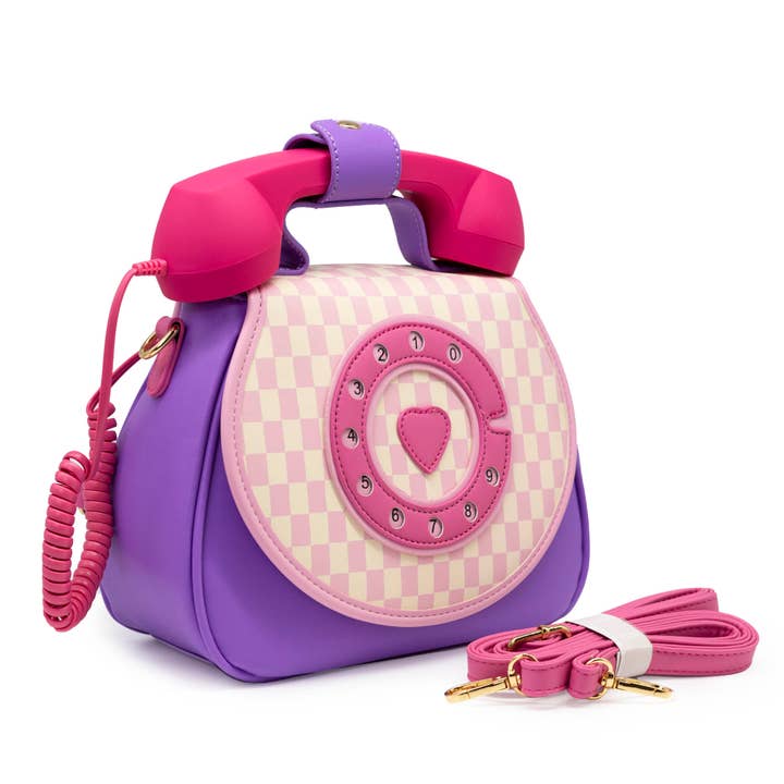 Ring Ring Phone Convertible Handbag -Pastel Checkerboard