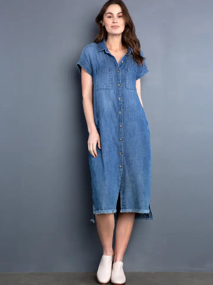 Soft Denim Dress - Denim