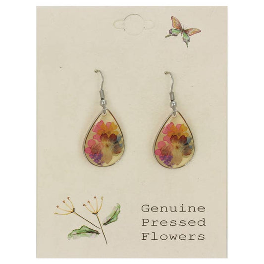 Dried Floral Earrings - Cottage Floral Multicolor