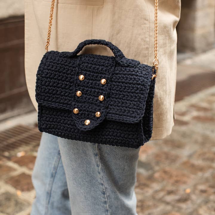 Crochet Crossbody - Navy