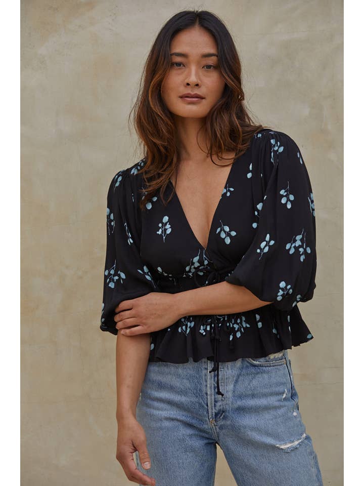 Montana Floral Top - Black - Final Sale