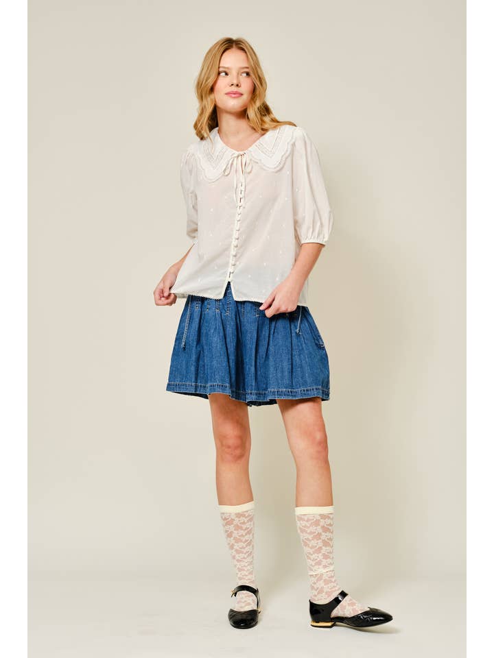 Lovely Flare Shorts - Denim
